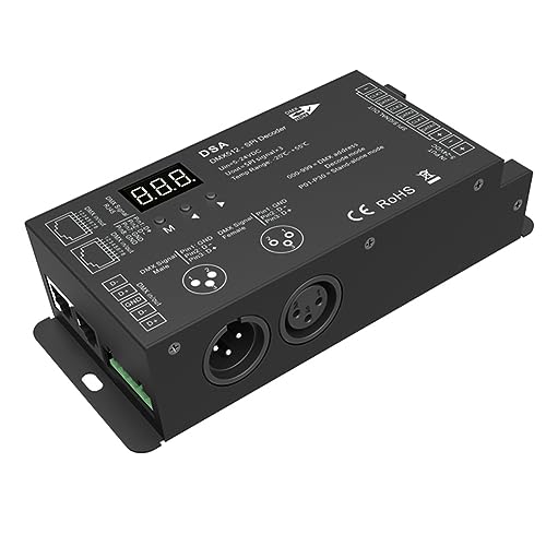 Lahdrhab Led DMX512 to SPI Decoder DMX Converter 1024 Dots TTL Pixel Controller Support 6803/8806/2811/2812/2801/3001/9813 IC Easy Install Easy to Use