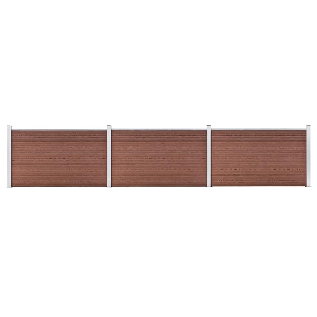 vidaXL Valla de jardín de WPC marrón 526x106 cm