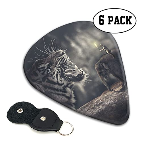 ASDTEHCY Lot de 6 médiators en celluloïd, tigre, éléphant, pour guitares acoustiques, électriques, basses ou ukulélé - Les Beatles, Paul McCartney, John Lennon, RIngo Starr, George Harrison ASDTEHCY Lot de 6 médiators en celluloïd, tigre, éléphant, pour guitares acoustiques, électriques, basses ou ukulélé – Image 5