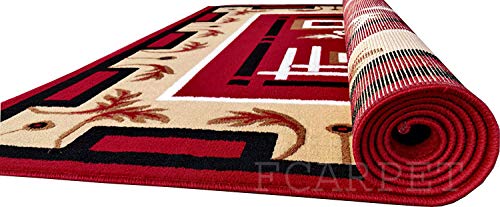 Image of Floral Rectangular Carpet Velvet Touch 6.0X 8.0 Feet Red F