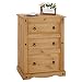 Produktbild CARO-Möbel Kommode Salsa mit 3 Schubladen, Mehrzweckschrank aus Kiefer massiv, gebeizt und gewachst, Sideboard Landhaus Stil