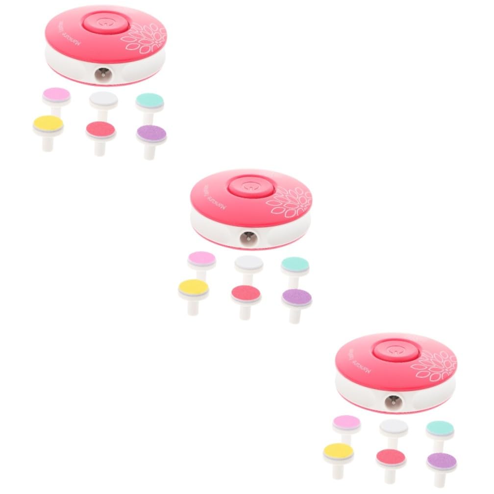 ibasenice 3pezzi Trimmer Elettrico Per Unghie Per Manicure e Pedicure Silenzioso Compatto e Portatile Con Testine Di Finitura e Batterie Sicuro e Facile Da Usare