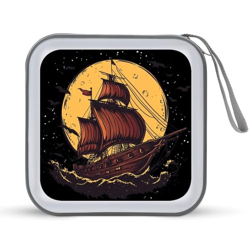 Sailboat Sail Sailing Ship CD Case Plastic DVD Case Holder Wallet Disc Storage Organizer for Car Travel