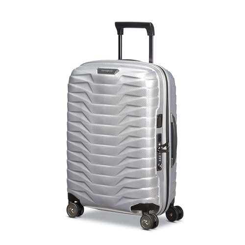 Image of Samsonite Proxis Global Carry-On Hardside Luggage with Dual Spinner Wheels, Airline Approved - Innovative Roxkin Lightweight Shell With Ultimate Durability- TSA Lock, Telescopic Handle - Silver