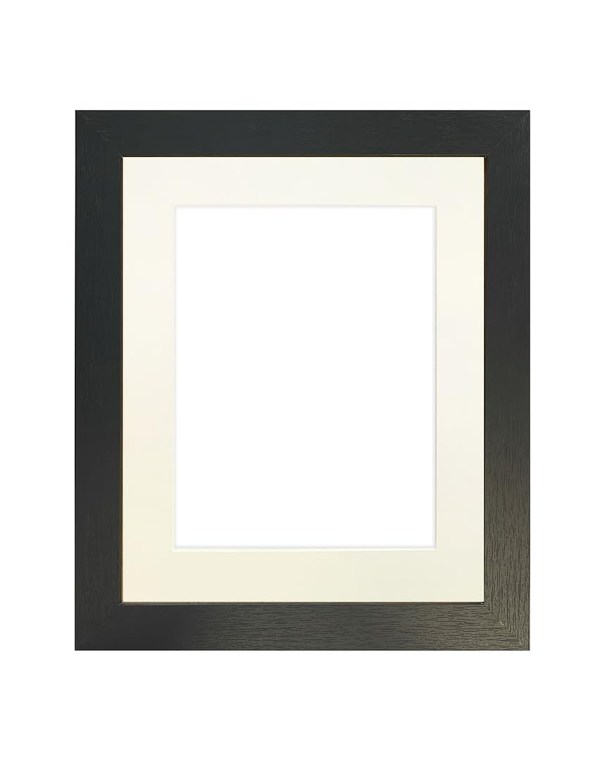Frames By Post Ivory Mount Studio Black Ash Picture Photo Frame With A2 For Image Size A3