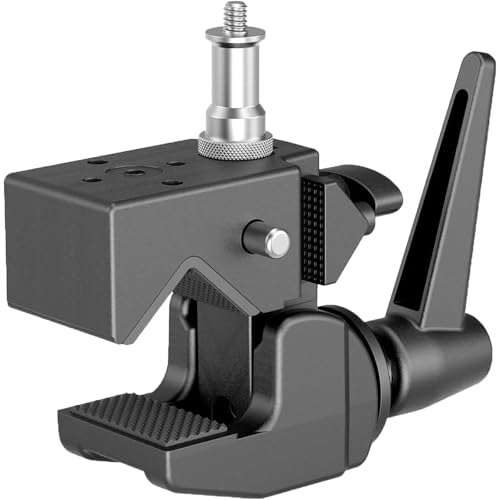 Bohaner Super Clamp Super Clamp Kit de pinces pour trépied d'appareil photo avec une vis supérieure de 1/4 à 20 et une vis supérieure de 3/8 à 16 sur un boulon de 5/8 Charge maximale 15 kg Noir