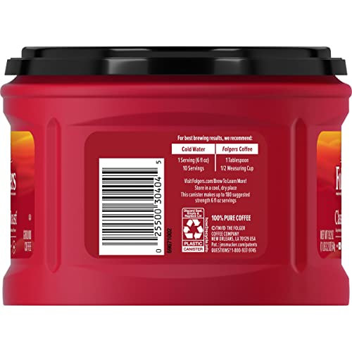 Image of Folgers Classic Roast Medium Roast Ground Coffee, 19.2 Ounces (Pack of 6)