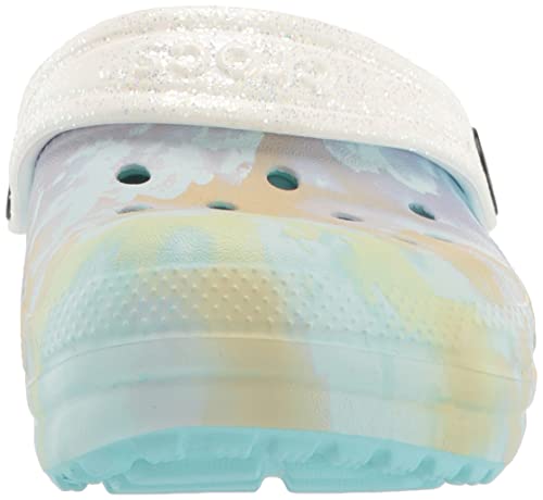 Image of Crocs Unisex Child Kids' Classic Tie Dye Lined | Kids' Slippers Clog, Cloud Ombre, 6 Big Kid US
