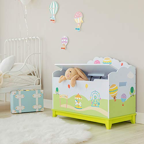 Fantasy Fields Spielzeugtruhe mit Heißluftballonmotiv, MDF, Mehrfarben