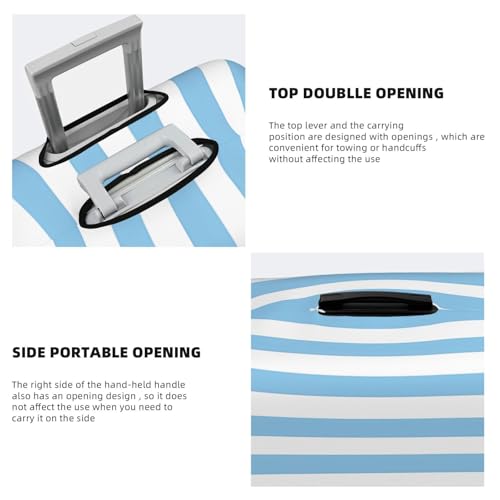 Blue Stripe Elastic Travel Luggage Cover, Washable Spandex Suitcase Protector, Anti-Scratch Fits 18-32 Inch 5