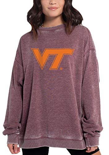 NCAA Virginia Tech Hokies Womens Campus Pullover, Merlot, Medium