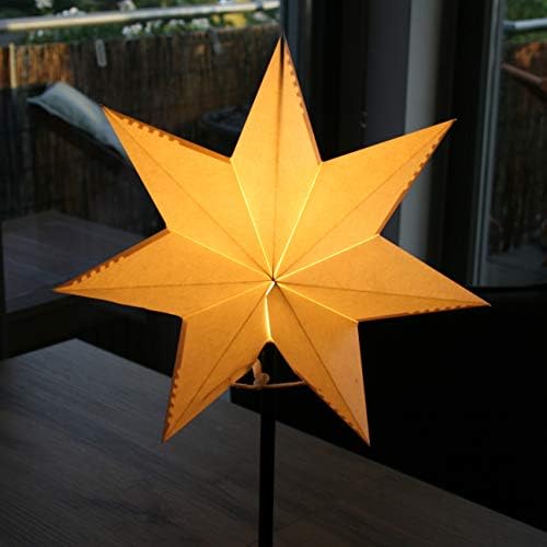 Weihnachtsleuchter mit Stern Wechselschirm, Combi Pack weiß, klein | Weihnachtsstern, Adventsstern, Standleuchte, Metallfuß schwarz