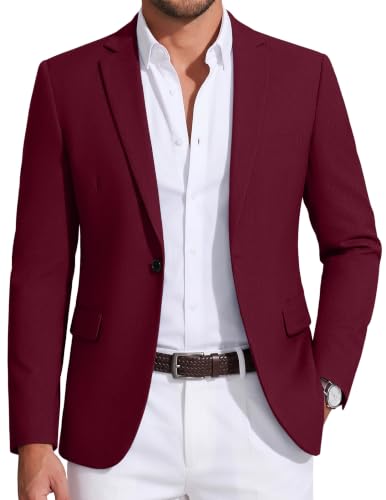 Image of COOFANDY Mens Sport Coat Casual Blazer One Button Business Suit Jacket