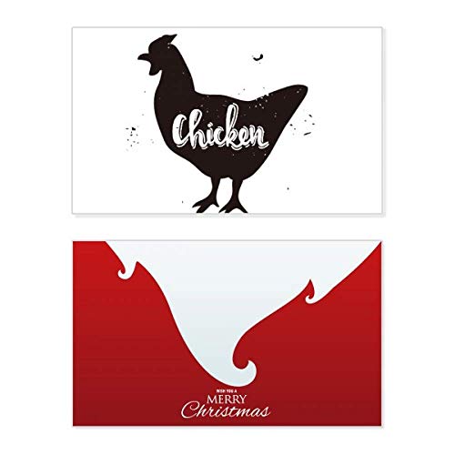 Carte de Noël poulet noir et blanc pour décorer votre table de fête