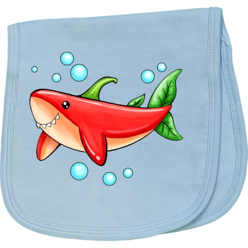 inktastic Red Pepper Shark Baby Burp Cloth Light Blue 45665