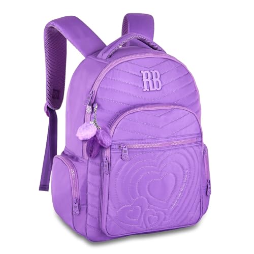 Mochila Escolar Feminina RB Grande Costa Escolar (Roxo)
