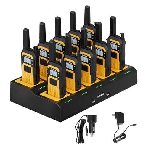Image of Retevis RB48 Construction Walkie Talkies Long Range,MIL-STD-810H Durablity | IP67 Waterproof&Dustproof,Vibration Alert&Big PTT,18-Hr Runtime,Battery Saver Mode,Keypad Lock,Jobsite Two Way Radios 10 Pack