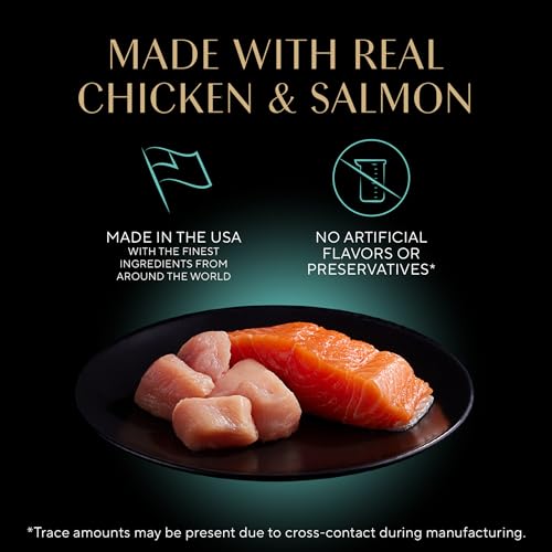 Image of Sheba Perfect Portions Kitten Wet Food,Pate Cat Food Wet Entree,Chicken Recipe and Salmon Recipe,2.6 oz. -Pack Trays (,24 Servings),12 Count (Pack of 4)