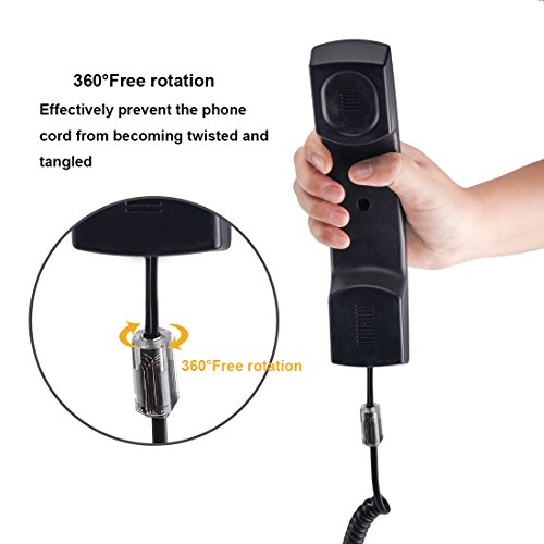 Yienfbev Telephone Handset Cord Detangler 1 Set, 1 Pack 360 Degree Rotating/Anti-Tangle Landline Cable And 1 Pack Telephone Handset Cord 7.5 Foot Uncoiled (1.2 Foot Coiled) #TOP4