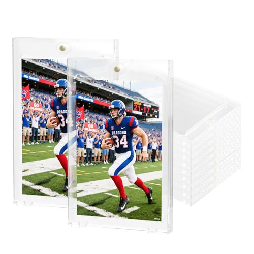 55PT Magnetic Card Holder - 18 Pack One Magnetic Touch Card Holders for Trading Cards Hard Plastic 55 pt Cards Protection Sleeves for Football Baseball Basketball Sports Game