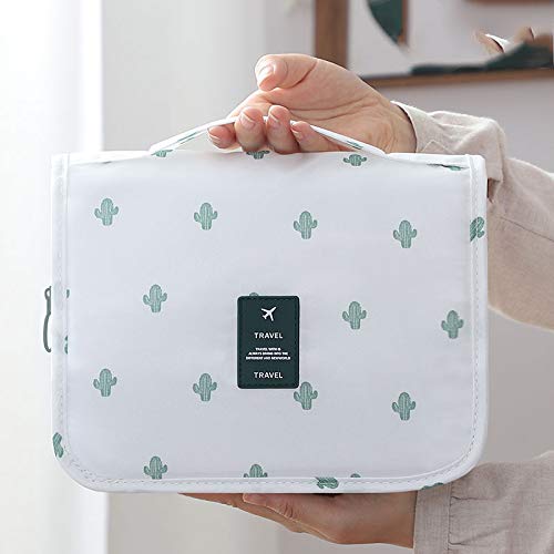 Zvivi Large Capacity Beautiful Bag Oxford Cloth Hook Wash Bag Portable Hanging Storage Bag Cosmetic Bag,White