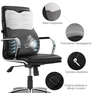 Quirlig Cuscino Lombare Auto, Cuscino Lombare Sedia Ufficio Ergonomico, Cuscino Schienale Auto, Supporto Lombare per Auto, Ufficio, Casa, Grigio