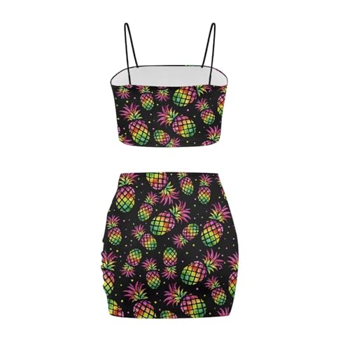 Image of 2025 Sexy Spaghetti Strap Crop Tops and Bodycon Skirt Casual 2 Piece Set S-4XL