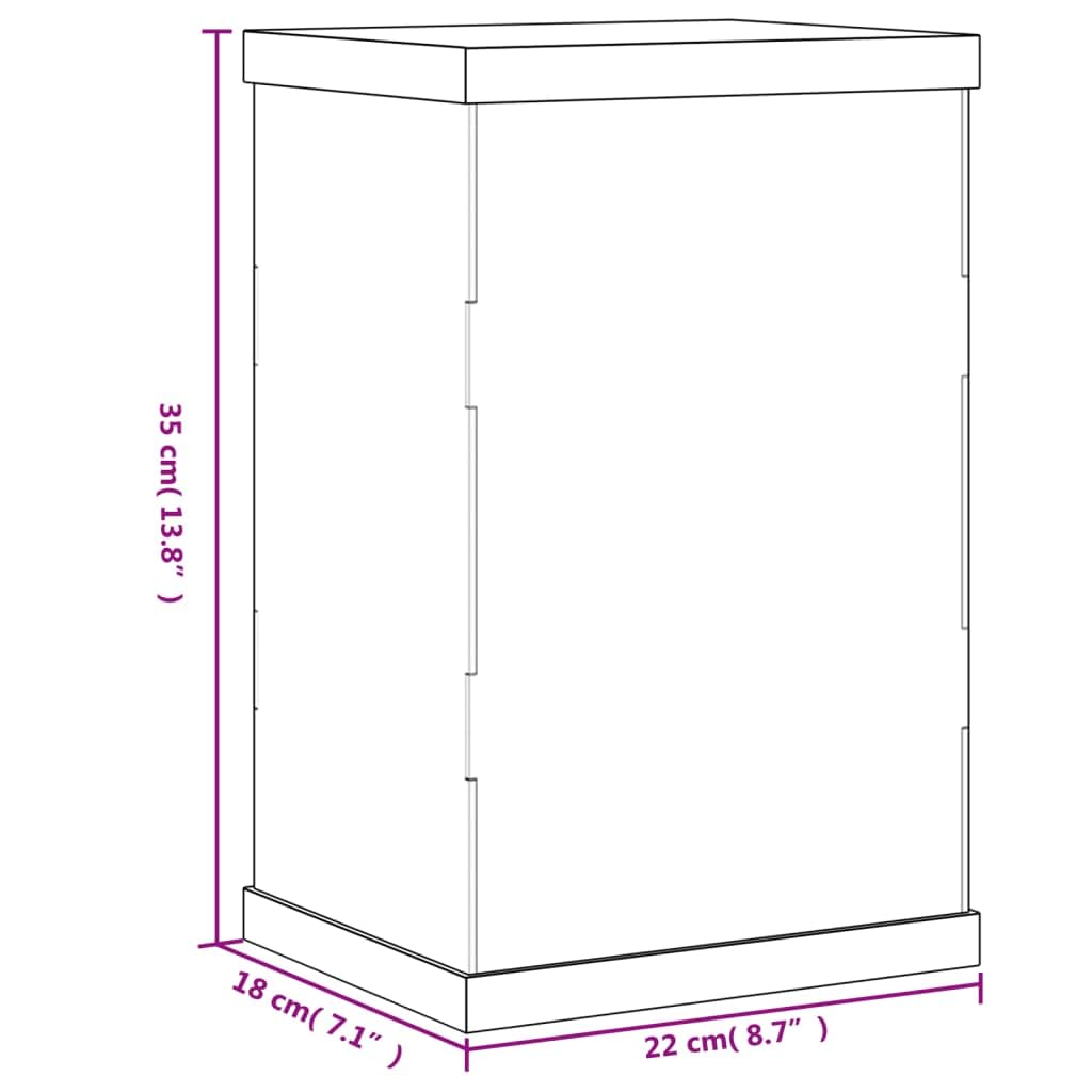 Acryl Vitrine 22x18x35 cm - Transparente Sammelvitrine mit schwarzem Sockel für Figuren, Sammlerstücke und Modellautos - Staubschutzbox