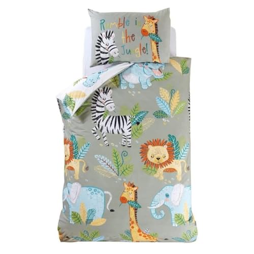 Rapport Home Rumble In The Jungle - Set copripiumino per bambini, per letto singolo, colore: Verde