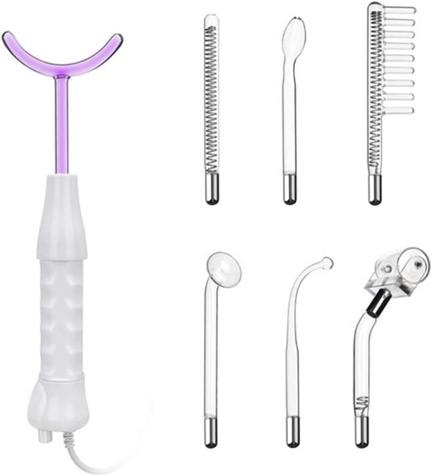 Elitzia Hoge Frequentie Elektrotherapie Wand Multifunctionele Draagbare Handheld Licht Therapie Wand voor Acne Skin Verjonging Haar Groei Gezichtsapparaat (met 7 Tubes Paars) ETSC640