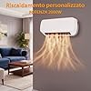 BRICOZONE Termoventilatore Ceramico Da Parete 2000W Con Telecomando Timer Programmabile Display LED Protezione IP22 Termostato Regolabile Riscaldamento Rapido Per Bagno Camera E Ufficio
