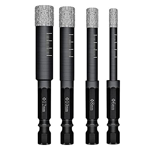 Brocas para taladro seco 6/8/10/12mm Hex para mármol miniatura 1