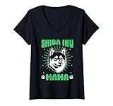 Femme Shiba Inu Dog Mama T-Shirt avec Col en V
