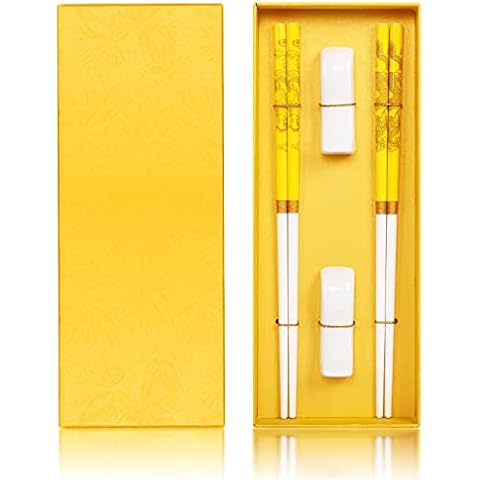 Essstäbchen Wiederverwendbare Premium-Keramik-Essstäbchen mit Stäbchenhalter Cover