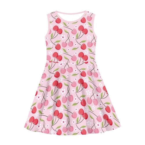 Gilrs Cute Sleeveless Crew Neck Dresses Casual Twirly Dresses for Girls 3-16Years Old4