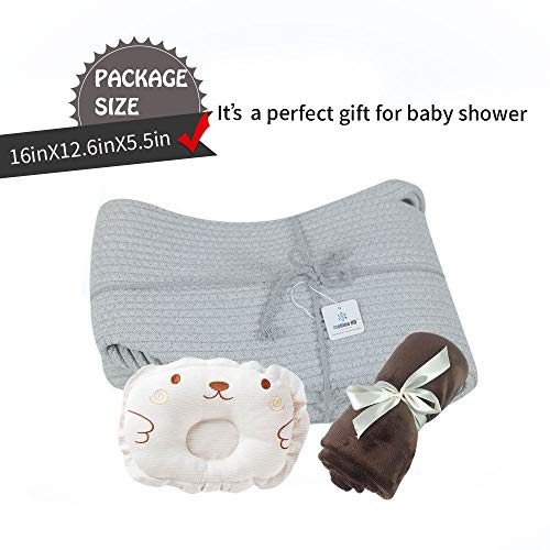 ICEBLUE HD Moses Basket Cotton Rope Specious Newborn Cradle Bassinet Baby Nest Bed Travel Bed Baby Shower Gift with Portable Handles (Grey Color) - Thumbnail 7