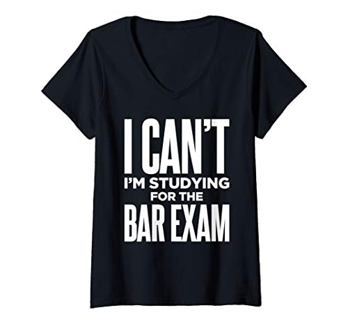 Womens Bar Exam Studying Gift for Law School Graduates V-Neck T-Shirt