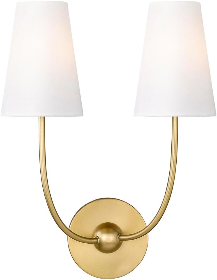 Z-Lite 3040-2S-BN Shannon Wall Sconce, 2-Light 120 Total Watts, Brushed Nickel