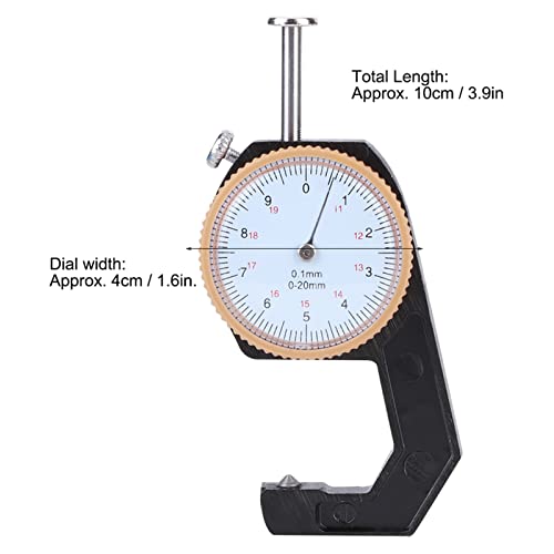 Thickness Gauge, Wear Resistant Aluminum Alloy Round Dial Gauge, Measuring Thickness Dial, Dial Caliper Gauge para Papel, Tubo, Chapa Metálica (Punta: 5.4 x 4.4 x 2.6 cm / 2.1 x 1.7 x 1 in) miniatura 2