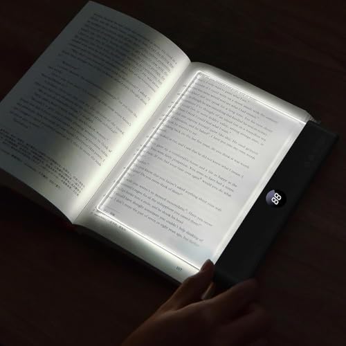 Book Light, Rechargeable Clear LED Flat Book Lights for Reading