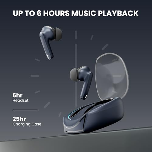 Image of Wireless Earbuds, TWS Bluetooth 5.3, ENC, Touch Controls, Blue