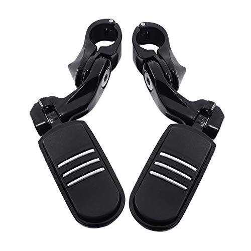 TCMT Reposapiés Estriberas Clavijas de 32 mm de ángulo corto Se adapta a Electra Road King Street Glide Touring