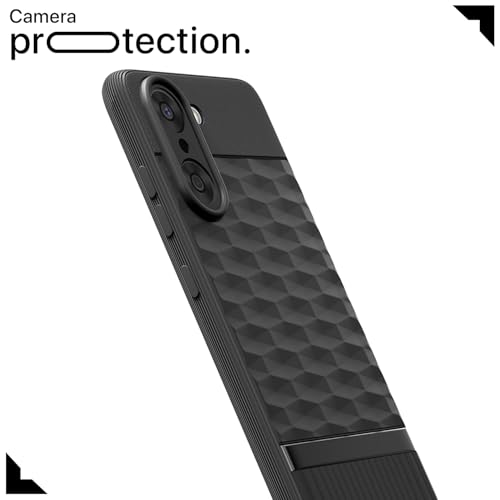 Image of Pikkme Back Cover for OnePlus Nord CE 5 5G Soft Grip 3D Hexa Cube Texture Silicone Bumper Case (Black)