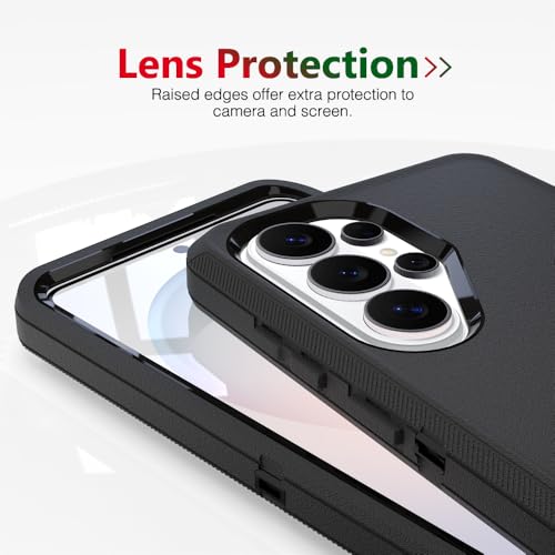 Image of Rugged Case Compatible with Samsung Galaxy S26 Ultra | Heavy-Duty Shockproof Protective Cover, Black