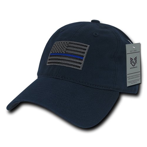 Rapiddominance A03-TBL-NVY Relaxed Graphic Cap, Thin Blue Line, Navy