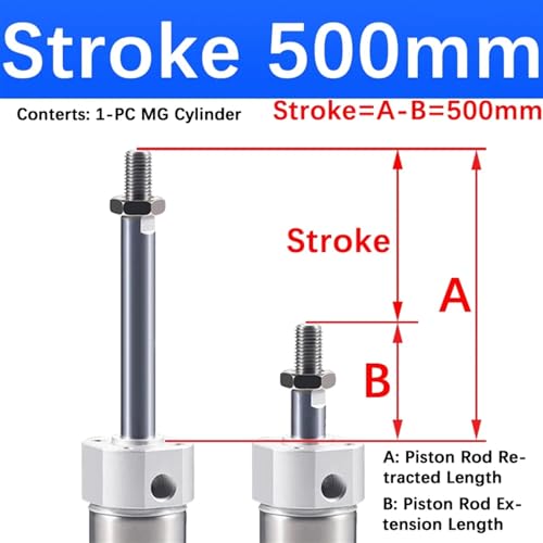 Mini vérin pneumatique double effet acier robuste 25x500mm - 3