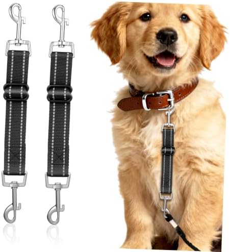 Dog Collar Connector Leash Clip Nylon Reflective 2pcs Double Hook