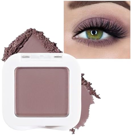 evpct Mauve Taupe Plum Matte Single Eye Shadow Palette Makeup for Older Women, Plum Lavender Purple Natural Cream Eyeshadow Palette for Green Eyes, High Pigment Mini Monochrome Eyeshadow
