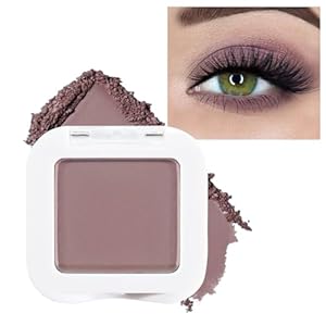 evpct Mauve Taupe Plum Matte Single Eye Shadow Palette Makeup for Older Women, Plum Lavender Purple Natural Cream Eyeshadow Palette for Green Eyes, High Pigment Mini Monochrome Eyeshadow