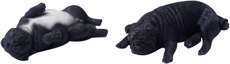 Pug Dog Decorations, Home Decor Dog Figurine for Table, Durable Polyresin with Intricate Details for Dog Lovers, Black